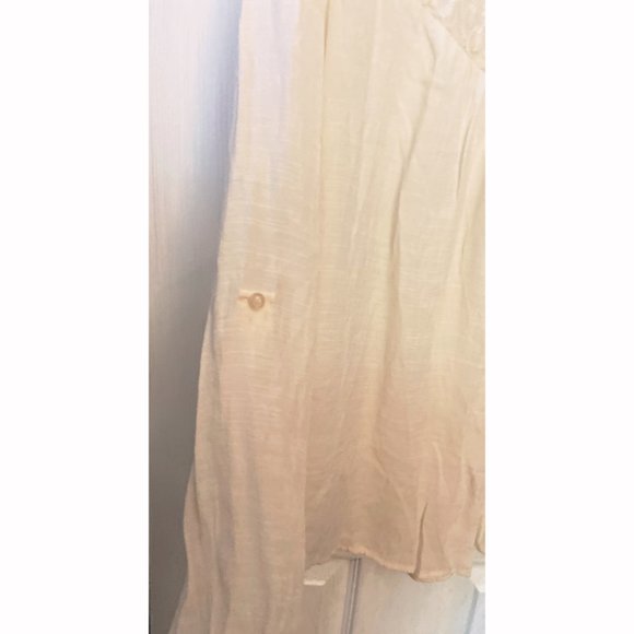Blu Pepper gauze sheer lace ivory white top sz M - Picture 3 of 6